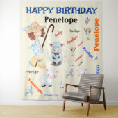 BO PEEP子供部屋RHYMEワードクラウド名コラージュ タペストリー (インサイチュ)