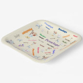 BO PEEP子供部屋RHYMEワードクラウド名コラージュ ペーパープレート (傾斜あり)