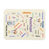 BO PEEP子供部屋RHYMEワードクラウド名コラージュ マグネット (横)