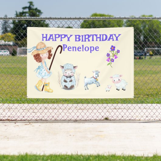 BO PEEP子供部屋RHYMEワードクラウド名コラージュ 横断幕 (インサイチュ)