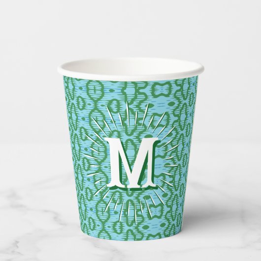 Boa Ripple in Green + Aqua Personalized 紙コップ (裏面)
