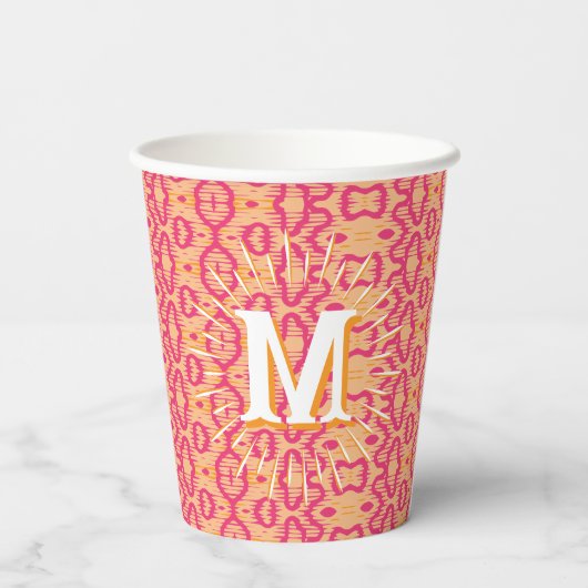 Boa Ripple in Pink + Orange Personalized 紙コップ (裏面)