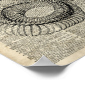Boa Snake Skeleton Vintage Dictionary Page Art ポスター (角)