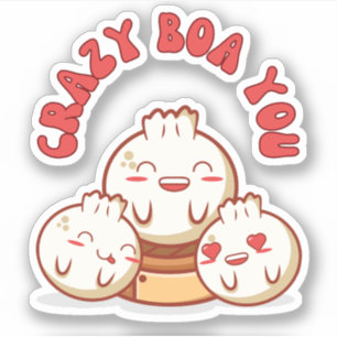 Boa You -熱狂するかわいいバオフードパン シール