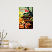 BOAC AIRWAYSで日本へ飛ぶレトロ旅行観光 ポスター (キッチン)
