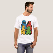 Board Game Family Cute Meeples Gaming Night Tシャツ (正面フル)
