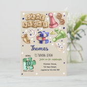Board game night Birthday Invitation 招待状 (スタンド正面)