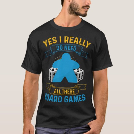 Board Games Meeple Dice Geek for Gamers Tシャツ (正面)