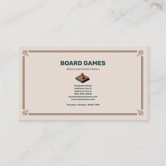 Board Games Store 名刺 (裏面)