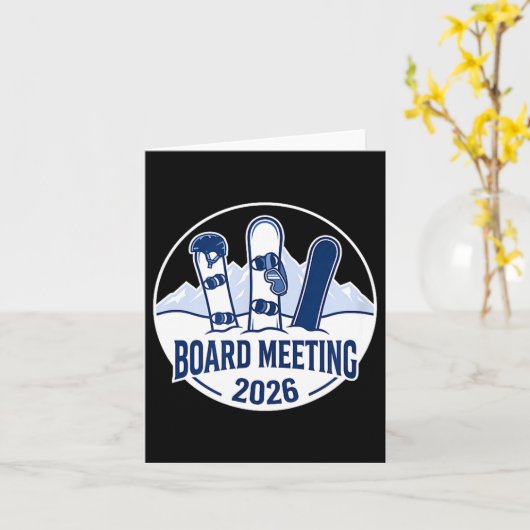 Board Meeting 2026 Funny Snowboarding Winter Srts  カード (黄色い花)