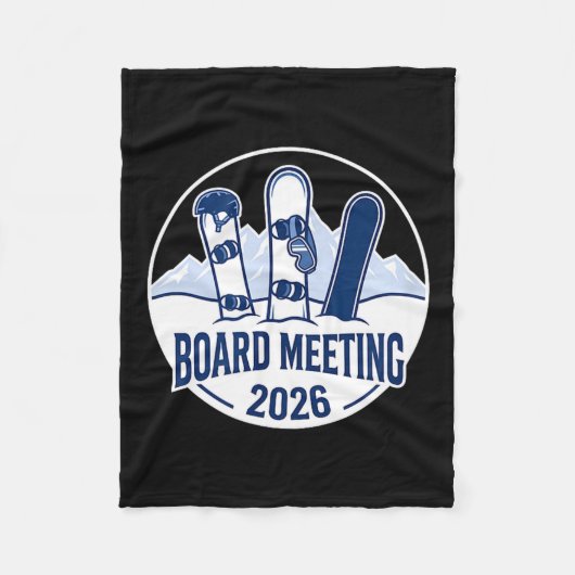 Board Meeting 2026 Funny Snowboarding Winter Srts  フリースブランケット (正面)