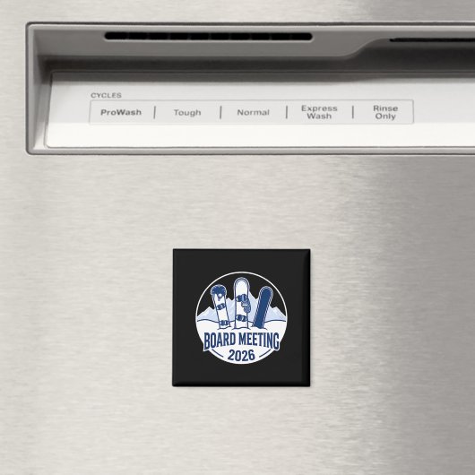 Board Meeting 2026 Funny Snowboarding Winter Srts  マグネット (インサイチュ (食洗機))