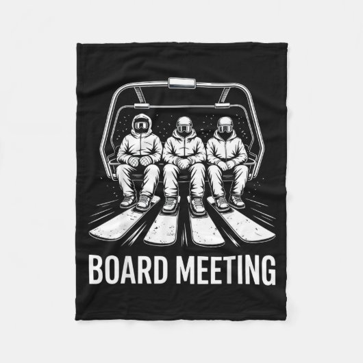 Board Meeting Snowboarders Skiing Enthusiasts Wint フリースブランケット (正面)