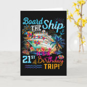 Board The Ship It's A 21st Birthday Trip Cruise Va カード (黄色い花)