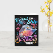 Board The Ship Its A Birthday Trip Cruise Vacation カード (黄色い花)