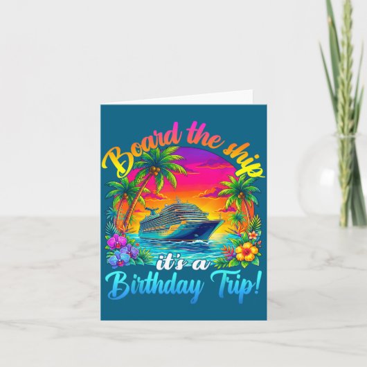 Board The Ship It's A Birthday Trip Matching Birth カード (正面)