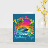 Board The Ship It's A Birthday Trip Matching Birth カード (黄色い花)