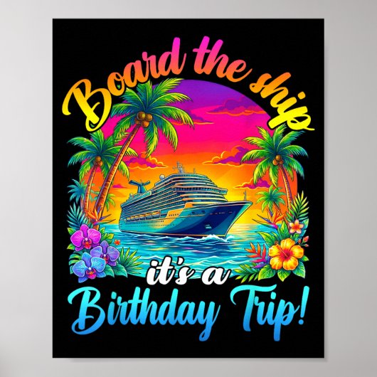 Board The Ship It's A Birthday Trip Matching Birth ポスター (正面)