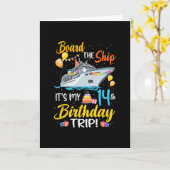 Board The Ship It's My 14th Birthday Trip Cruise P カード (黄色い花)