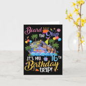 Board The Ship Its My 16th Birthday Trip Cruise Va カード (黄色い花)