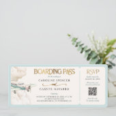 Boarding Pass Airplane Wedding Invitation 招待状 (スタンド正面)