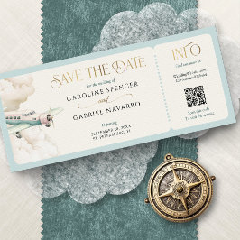 Boarding Pass Airplane Wedding Invitation 招待状