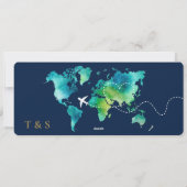 Boarding Pass Beach Save The Date QR Code Wedding 招待状 (裏面)