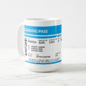 Boarding Pass (blue) コーヒーマグカップ (正面左)
