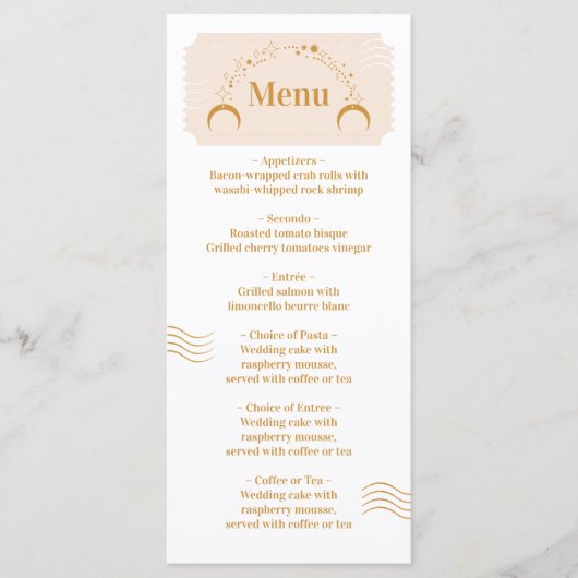 Boarding Pass Cosmic Wedding Destination メニュー (正面)