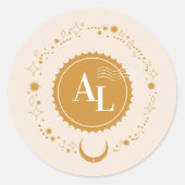 Boarding Pass Cosmic Wedding Destination ラウンドシール (正面)