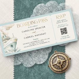 Boarding Pass Cruise Wedding Invitation 招待状