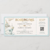 Boarding Pass Cruise Wedding Invitation 招待状 (正面)