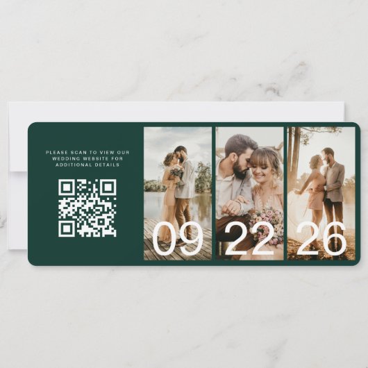 Boarding Pass Destination Save the Date QR Code  (裏面)