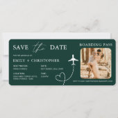 Boarding Pass Destination Save the Date QR Code (正面)