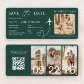 Boarding Pass Destination Save the Date QR Code 