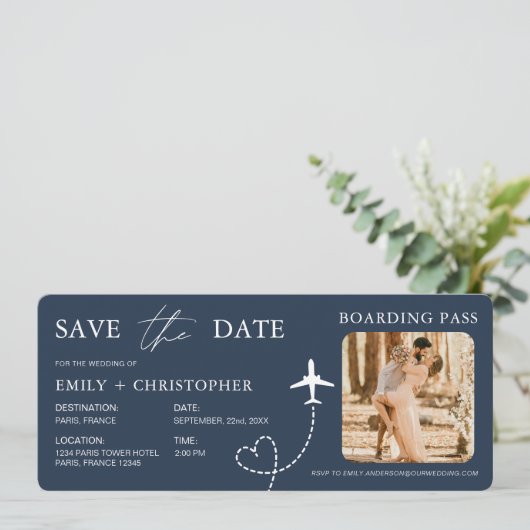 Boarding Pass Destination Wedding QR Code  (スタンド正面)