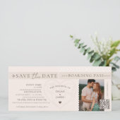Boarding Pass Destination Wedding Save The Date 招待状 (スタンド正面)