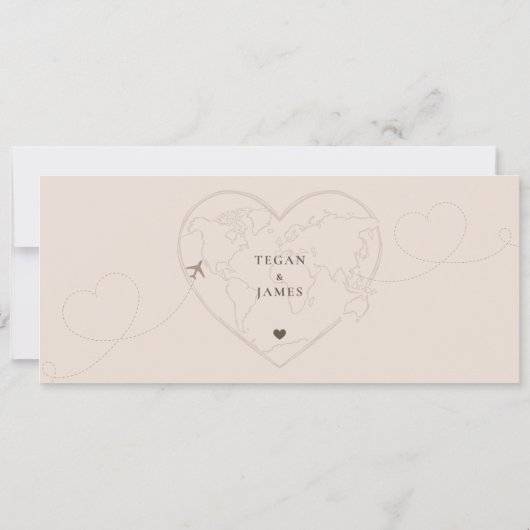 Boarding Pass Destination Wedding Save The Date 招待状 (裏面)