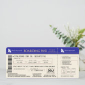 BOARDING PASS Flugticket Einladungskarte (blau) 招待状 (スタンド正面)