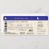 BOARDING PASS Flugticket Einladungskarte (blau) 招待状 (正面/裏面)