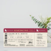 BOARDING PASS Flugticket Einladungskarte (rot) 招待状 (スタンド正面)
