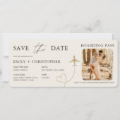 Boarding Pass Plane QR Code Save the Date (正面)