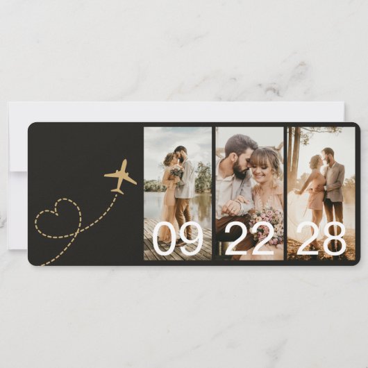 Boarding Pass Plane Ticket Save The Date (裏面)