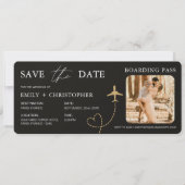 Boarding Pass Plane Ticket Save The Date (正面)