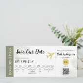 Boarding Pass Save the Date – Destination Wedding (スタンド正面)