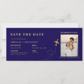 Boarding Pass Save the Date | Destination Wedding  招待状 (正面)