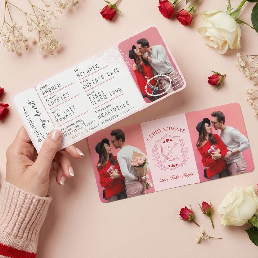 Boarding Pass To Love Plane Ticket Valentine's Day シーズンカード
