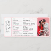 Boarding Pass To Love Plane Ticket Valentine's Day シーズンカード (正面)