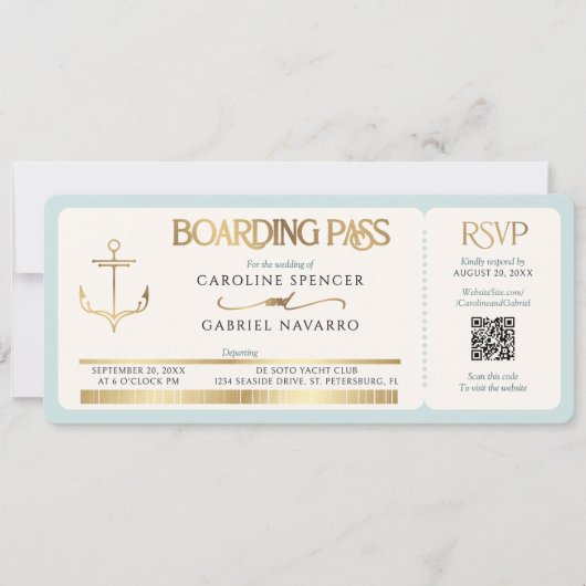 Boarding Pass Wedding Invitation 招待状 (正面)