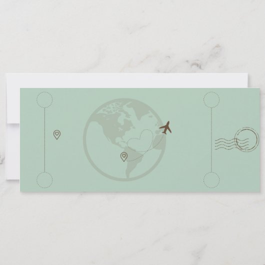Boarding Pass Wedding Invitation – Sage & Beige 招待状 (裏面)